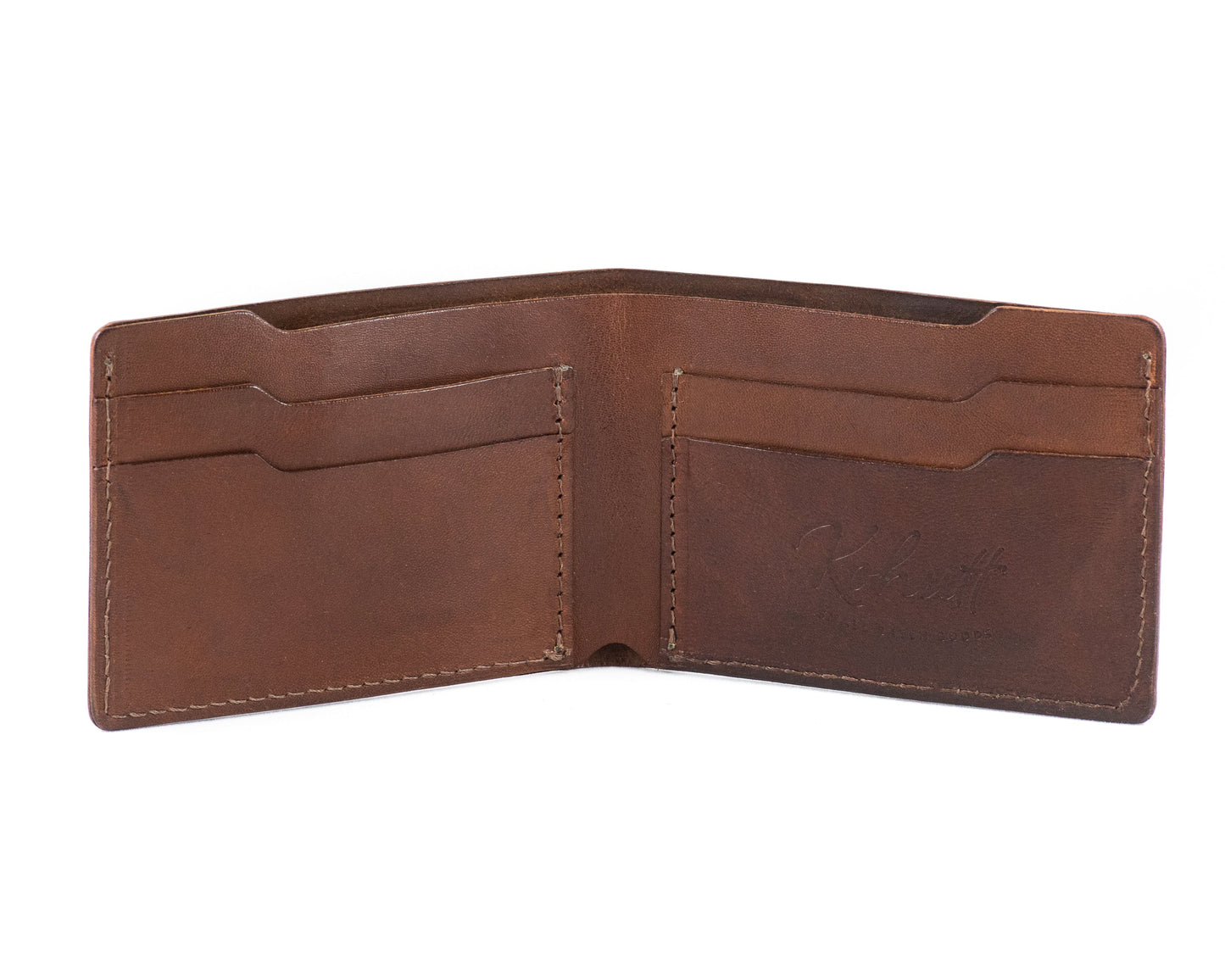 Classic horizontal bifold slim wallet in whiskey | Kohutt's interpretation of the classic leather bifold wallet is a slim and stylish accessory made in Australia from whiskey coloured veg-tan leather. This wallet can | Classic horizontal bifold slim wallet - Kohutt™ | Borne of the Sea