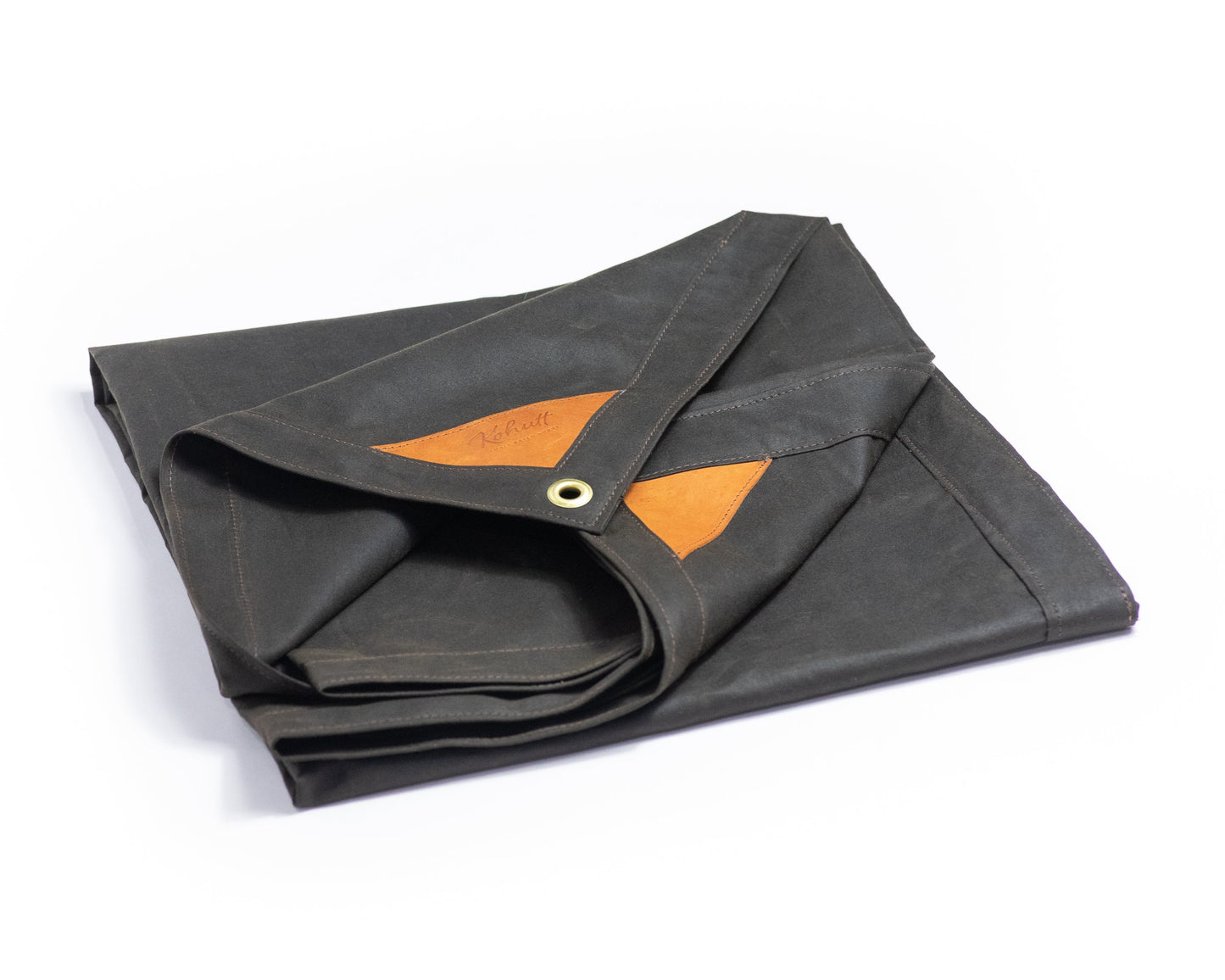 Traditional bushcraft oilskin tarp (3 sizes) | Our traditional oilskin tarp, made in Australia from Australian oilskin, veg tan leather reinforcing gussets, cotton webbing loops (on the 3x3 version) & brass e | Traditional bushcraft oilskin tarp (3 sizes) - Kohutt™ | Borne of the Sea