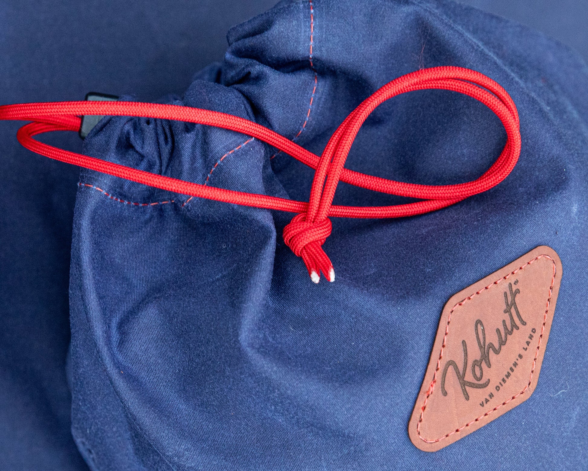 Oilskin canvas & wool blanket in French navy & scarlet - Kohutt™ | Borne of the Sea