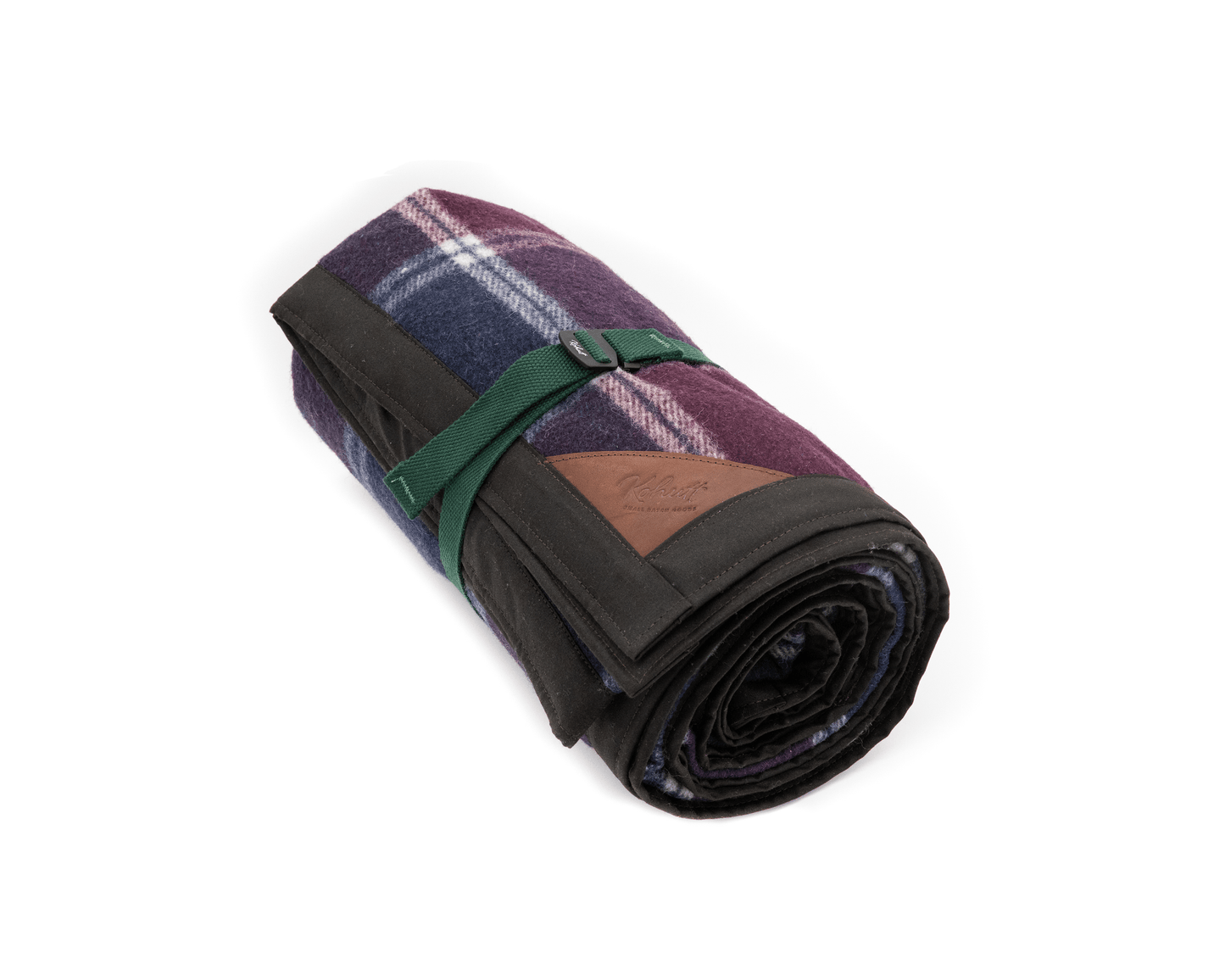 Waxed canvas & wool blanket in burgundy tartan - Kohutt™ | Threadworks