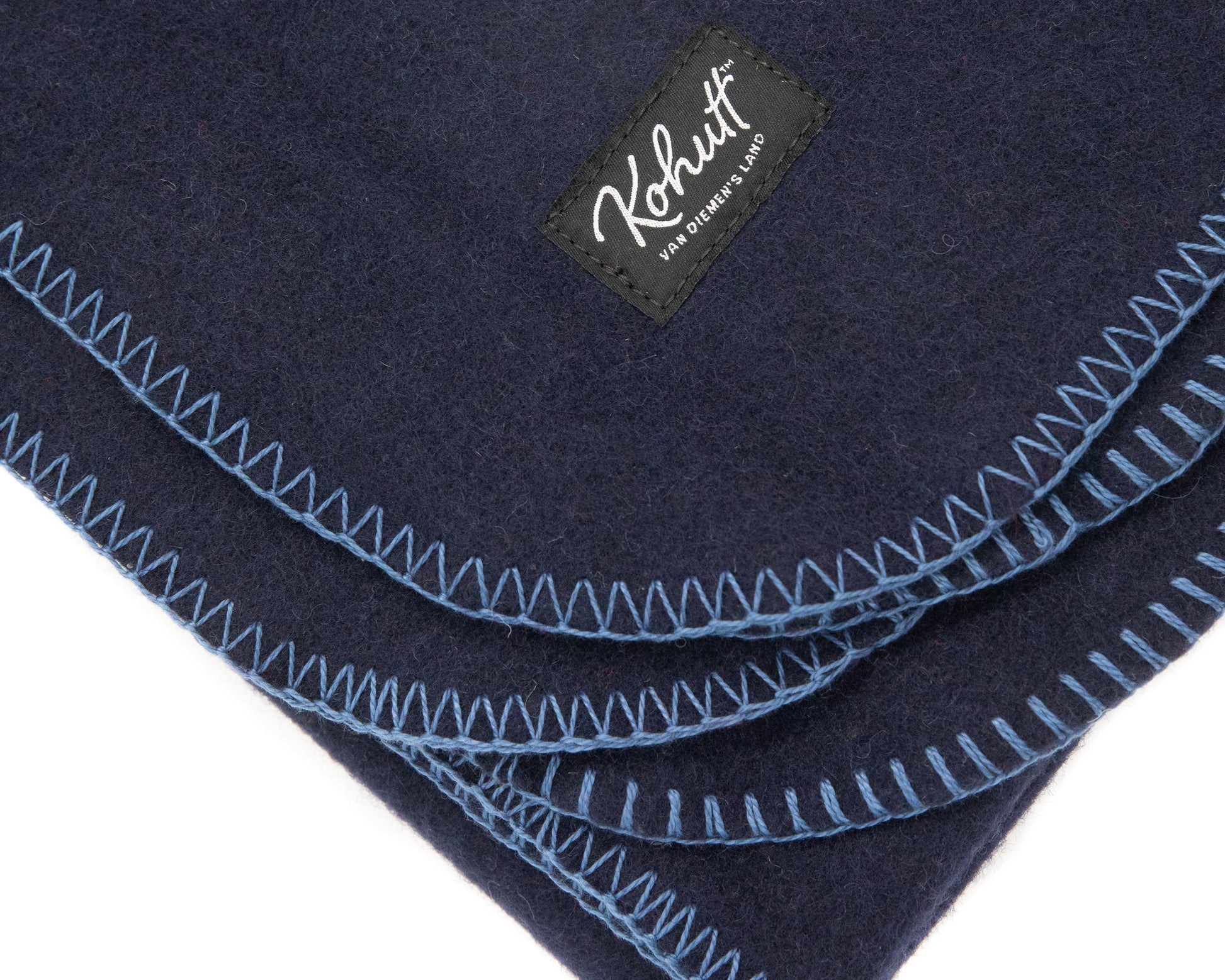 Australian made wool army blanket in navy ocean - Kohutt™ - made in Tasmania