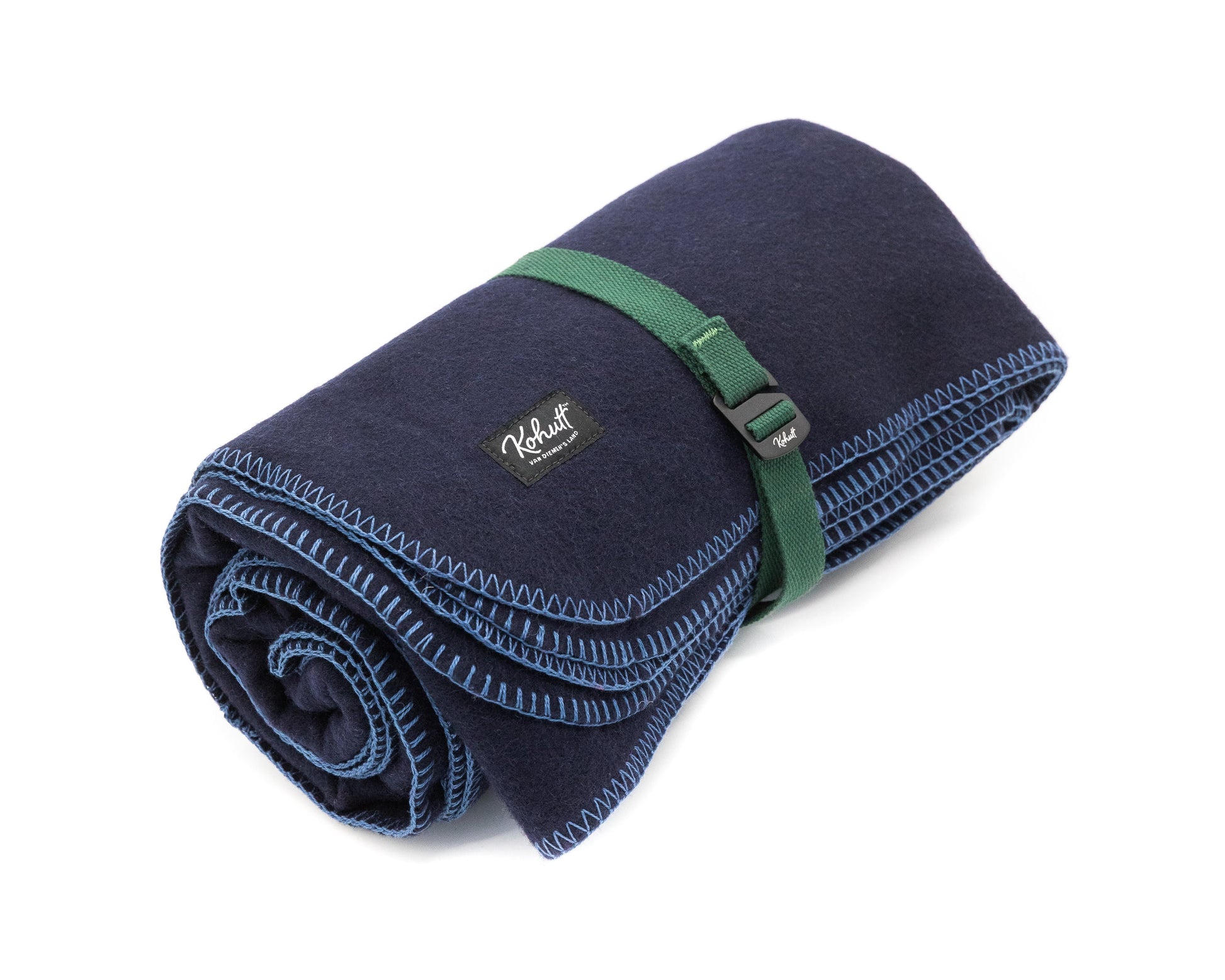 Australian made wool army blanket in navy ocean - Kohutt™ - made in Tasmania