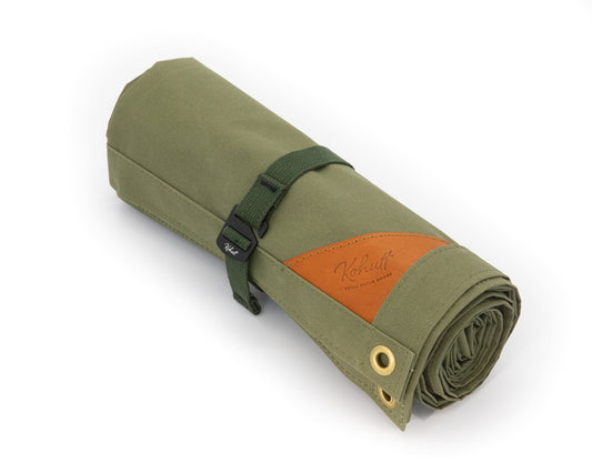 Canvas field rug / ground mat in seagrass green | READY TO SHIP WITHOUT LEAD TIME. 
-&gt; View full range of field rugs
Australian made, no-compromise outdoor field rug / utility blanket. Built in Australia from Aus | Canvas field rug / ground mat - Kohutt™ | Borne of the Sea