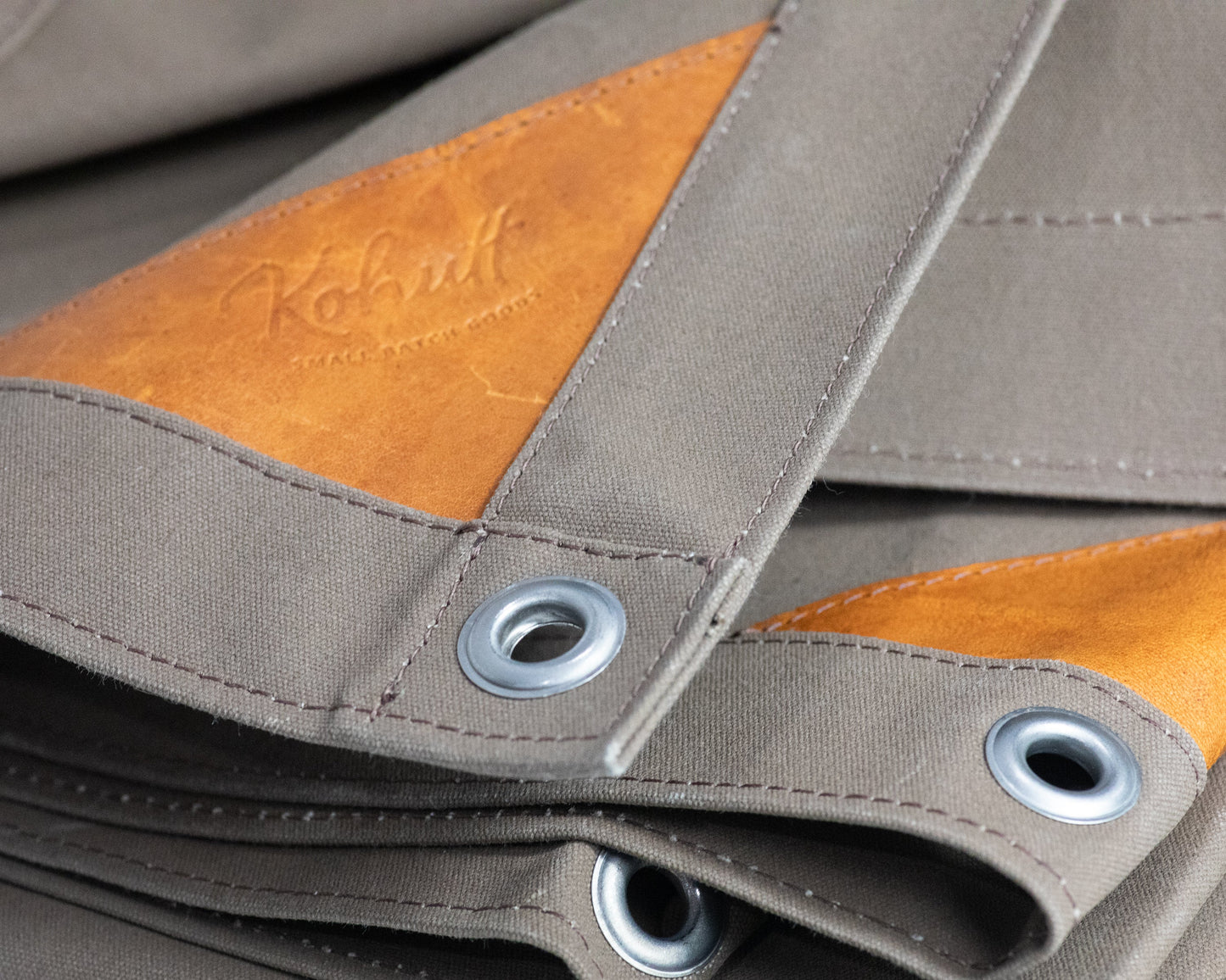 Canvas field tarp (3 sizes) | Kohutt heavy duty field tarp, built in Australia from Australian made military grade canvas, veg tan leather reinforcing gussets &amp; 316 stainless eyelets. Designe | Canvas field tarp (3 sizes) - Kohutt™ | Borne of the Sea