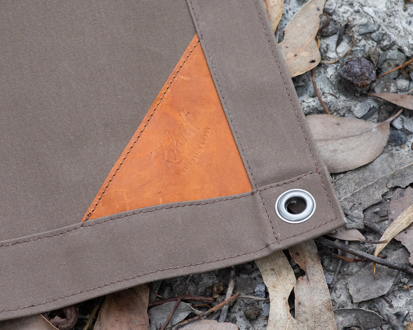 Canvas field tarp (3 sizes) | Kohutt heavy duty field tarp, built in Australia from Australian made military grade canvas, veg tan leather reinforcing gussets &amp; 316 stainless eyelets. Designe | Canvas field tarp (3 sizes) - Kohutt™ | Borne of the Sea