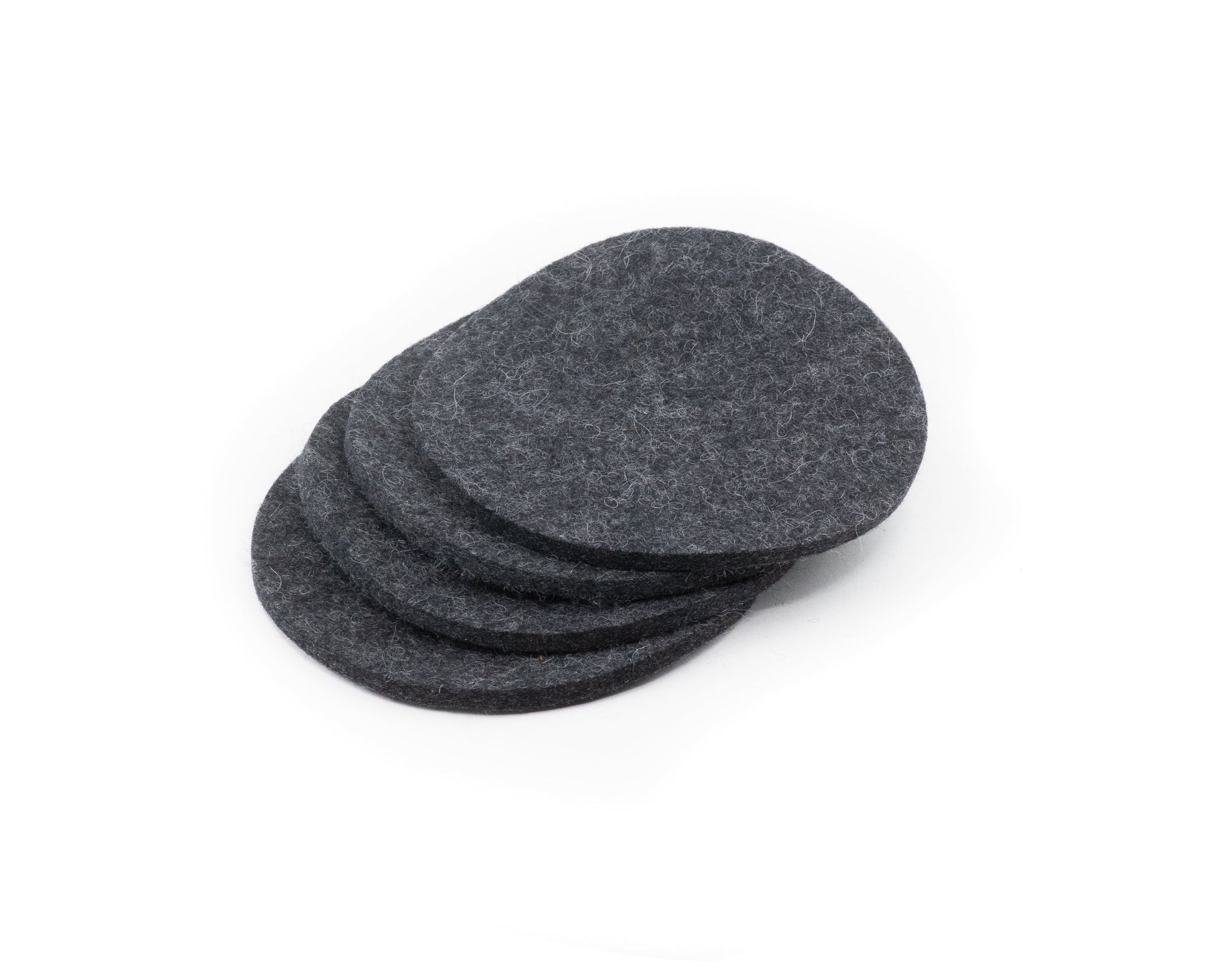 Merino wool felt coasters - round | Hand cut coasters, made from German slate grey merino wool felt. Traditionally used in German beer gardens, felt is the most absorbent of all natural fibers. Availab | Merino wool felt coasters - round - Kohutt™ | Borne of the Sea