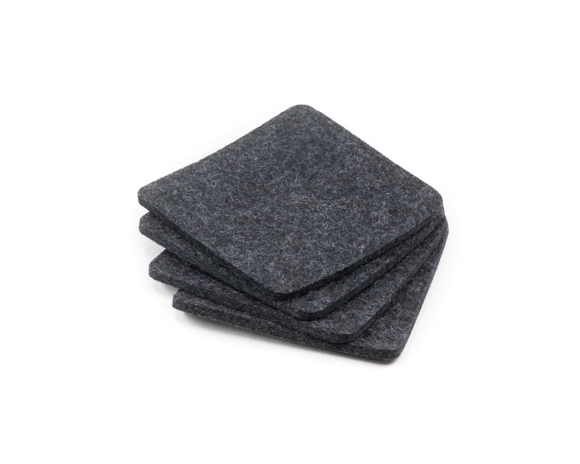 Merino wool felt coasters - square | Hand cut coasters, made from German slate grey merino wool felt. Traditionally used in German beer gardens, felt is the most absorbent of all natural fibers. Availab | Merino wool felt coasters - square - Kohutt™ | Borne of the Sea