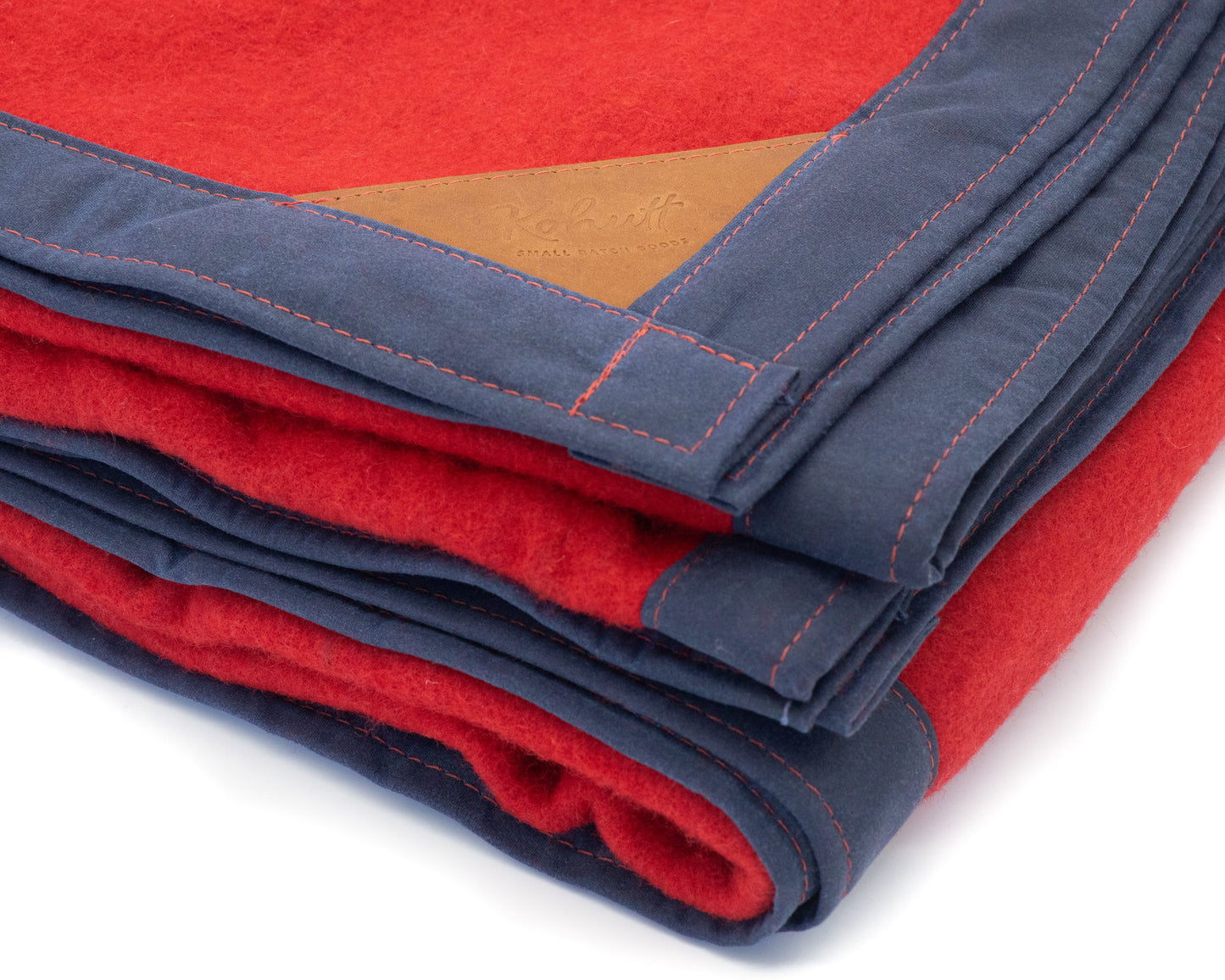 Oilskin & wool blanket in Frency navy & scarlet - Kohutt™ | Borne of the Sea