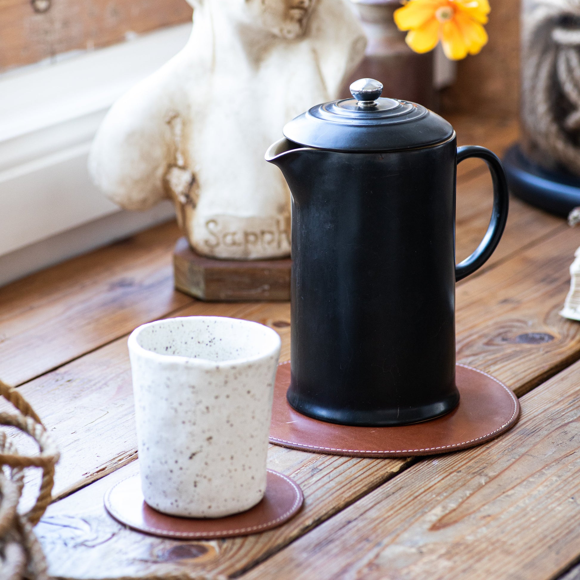 Round leather mat / trivet - Kohutt™ | Enduring Handcrafted Goods